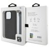 BMW BMHCP16L23RMRLK iPhone 16 Pro 6.3   czarny/black hardcase Signature Leather Wordmark Cord